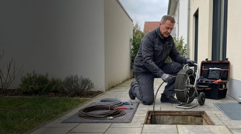 Rohrreiniger von Pichler Rohrreinigung arbeitet mit professioneller Reinigungstechnik