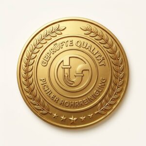 Goldenes Qualitätssymbol von Pichler Rohrreinigung für sauber dokumentierten Service